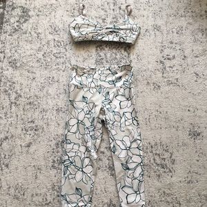 Darling Mint Green Floral Workout Set